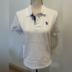 US Polo Assn white polo T-shirt,  collared SZ XL